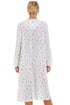 Womens Blue Rose Print Long Sleeve Nightdress