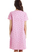 Pink Floral And Heart Print Light Pink Cotton Nightdress