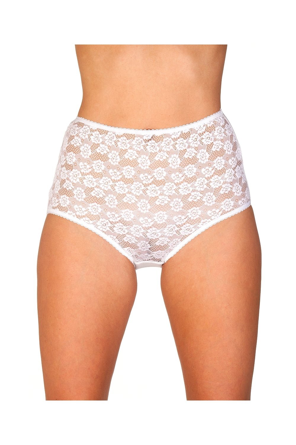 Womens Three Pack Floral Lace Maxi Briefs