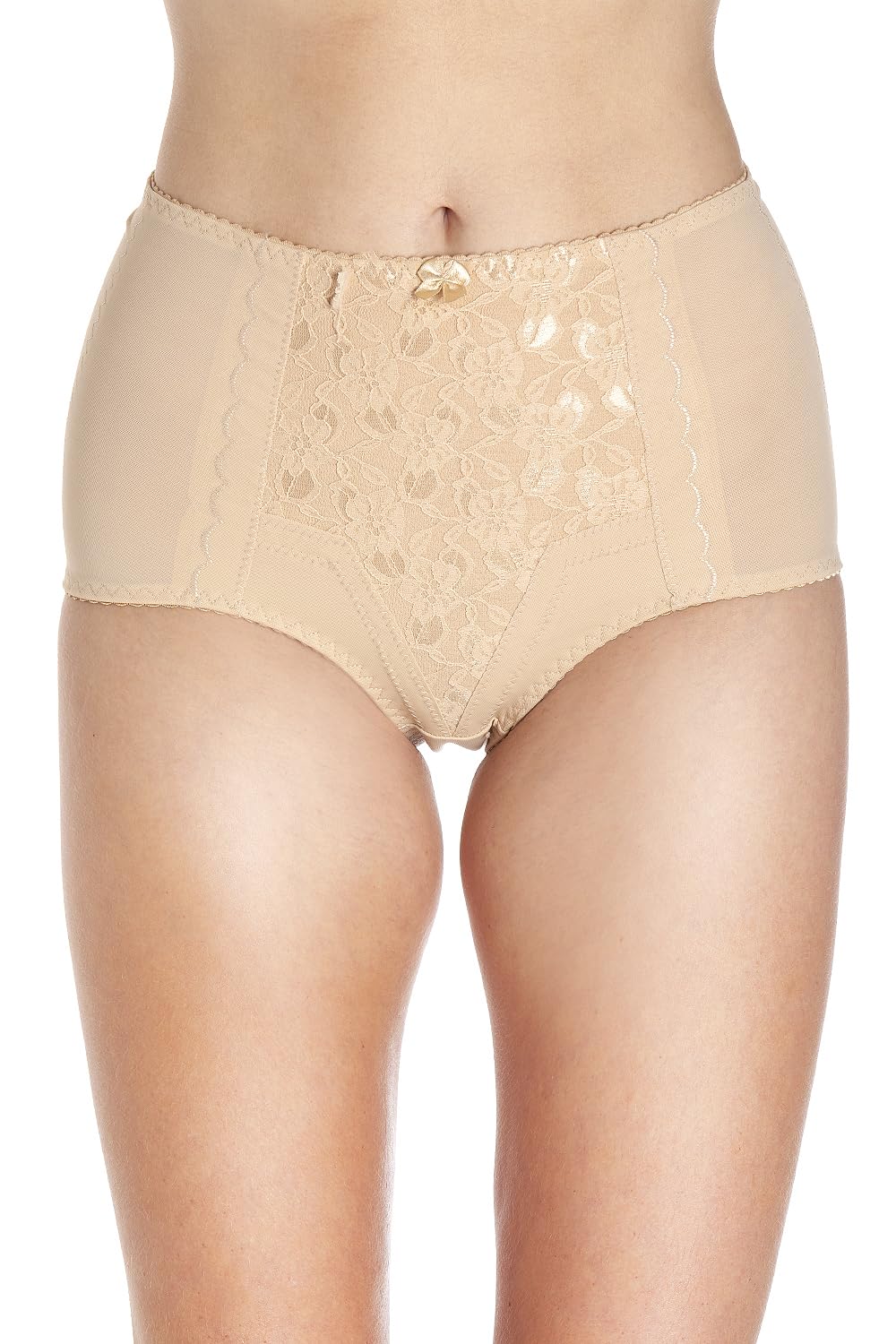 Womens Two Pack Beige Lace Control Shapewear Briefs