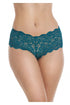 Camille Women's Midi Briefs Teal Green Floral Lace Boxer Shorts 3 Pack