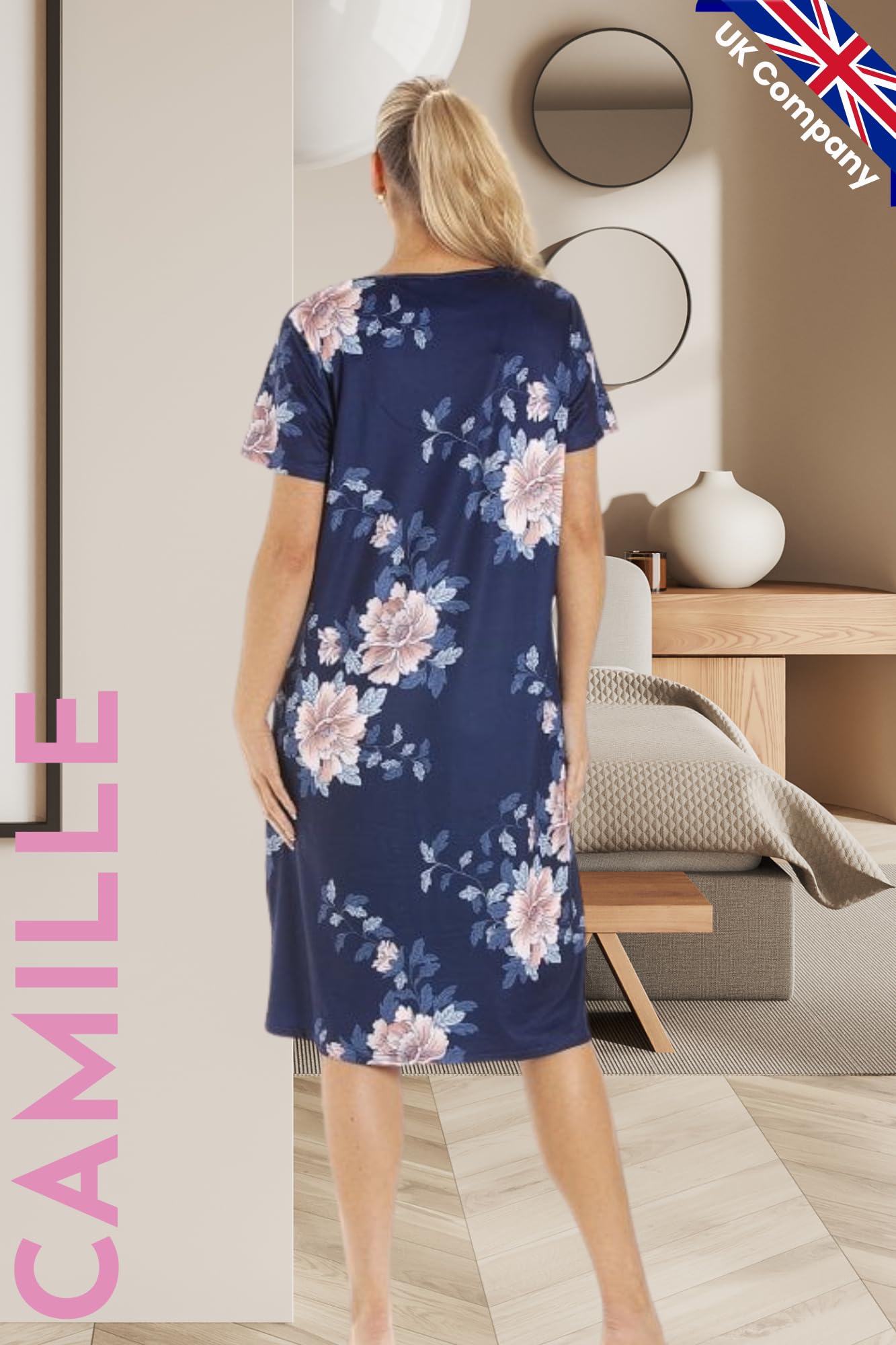 Womens Lightweight Floral Print Nightdress