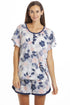 Multicoloured Floral Leaf Print Jersey Short Pyjama Set
