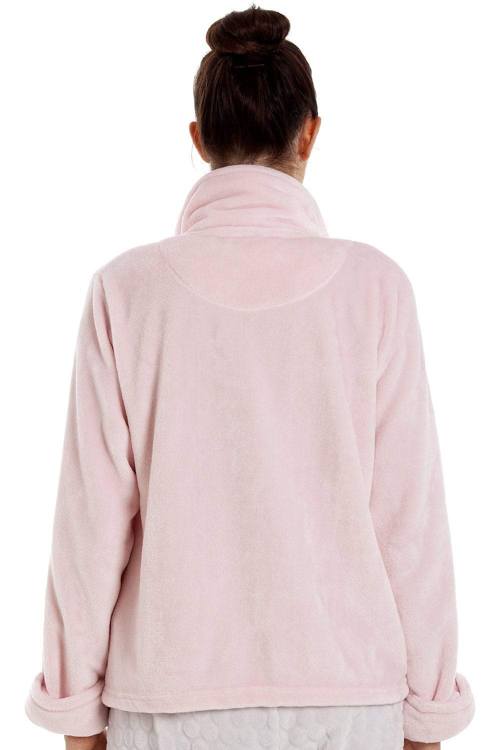 Camille Womens Floral Print Button Up Bed Jacket