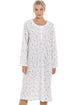 Womens Blue Rose Print Long Sleeve Nightdress