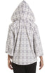 Snowflake Print Grey Hooded Fleece Poncho