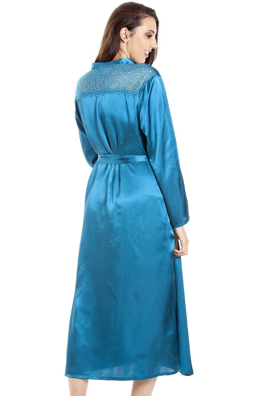 Camille Womens Teal Long Satin Wraps