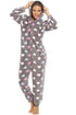 Multi Coloured Heart Print Supersoft Grey Onesie