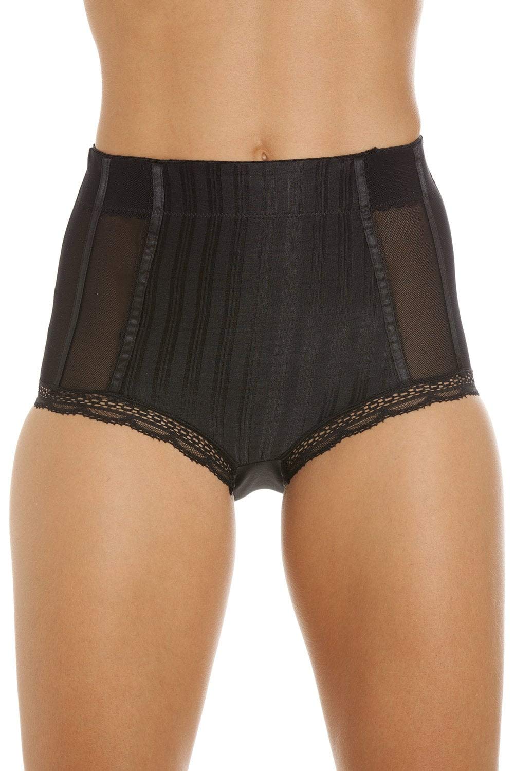 Camille Women's High Waist Briefs Mesh Support Panel 2 Pack Set