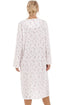 Womens Pink Rose Print Long Sleeve Nightdress
