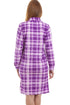 Lilac Checkered Long Sleeve Button Front Nightshirt