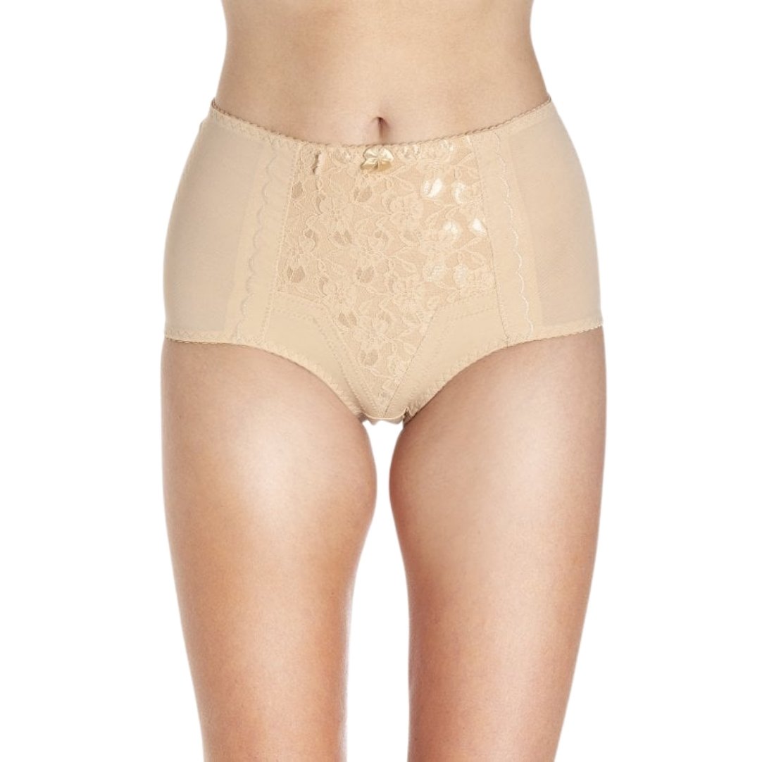 Womens Two Pack Beige Lace Control Shapewear Briefs