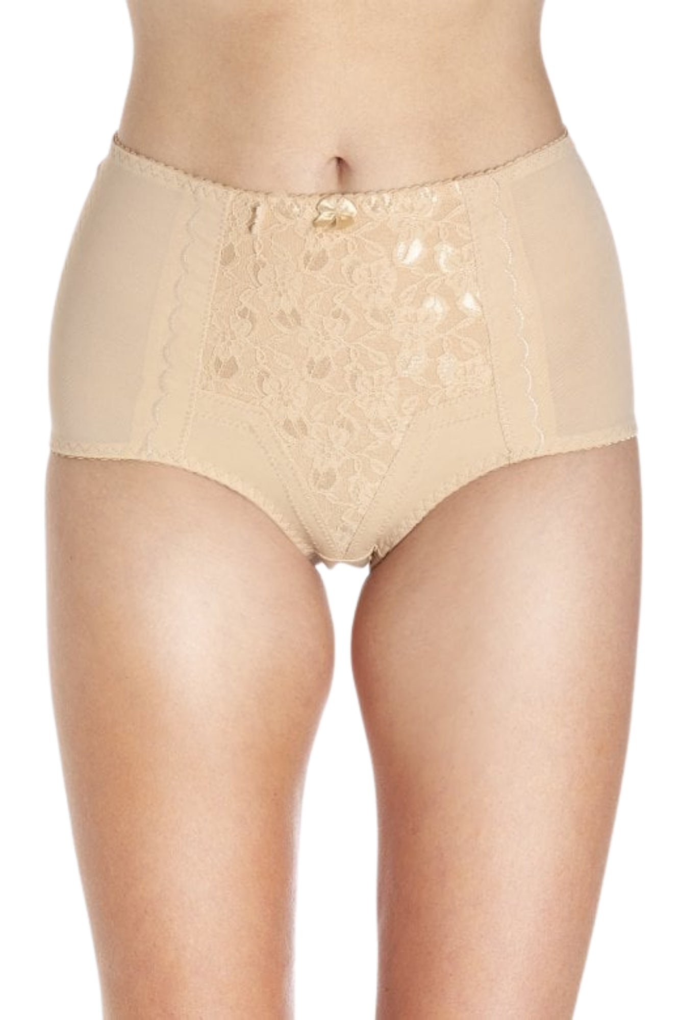 Womens Two Pack Beige Lace Control Shapewear Briefs