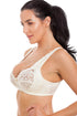 Womens Ivory Non Wired Soft Cup Lace Bra