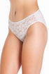 Womens Three Pack White Floral Lace Front High Leg Briefs