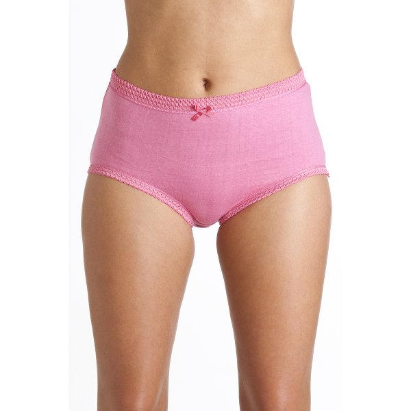 Womens 3 Pack 100% Cotton Pink Mix Full Briefs