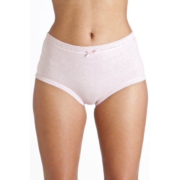 Womens 3 Pack 100% Cotton Pink Mix Full Briefs