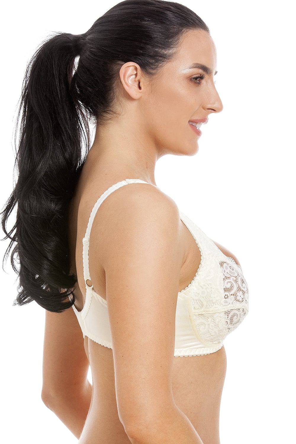 Womens Ivory Non Wired Soft Cup Lace Bra