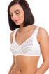 Womens White Non Wired Lace Soft Cup Bra