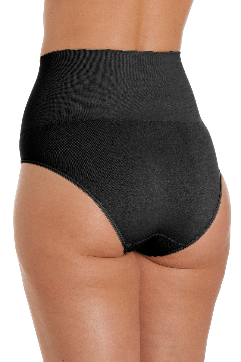 Womens Black Seamfree Shapewear Comfort Control Brief