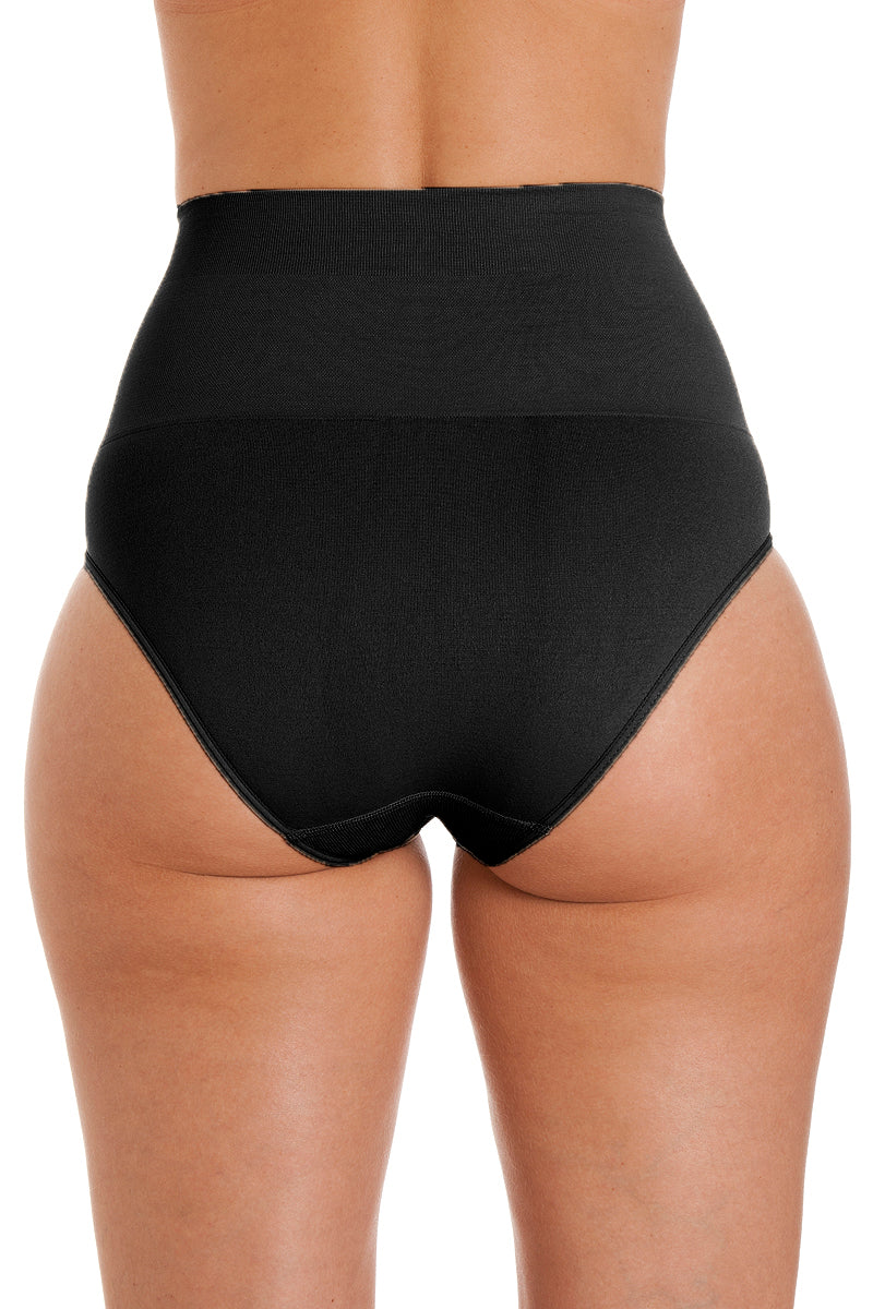 Womens Black Seamfree Shapewear Comfort Control Brief