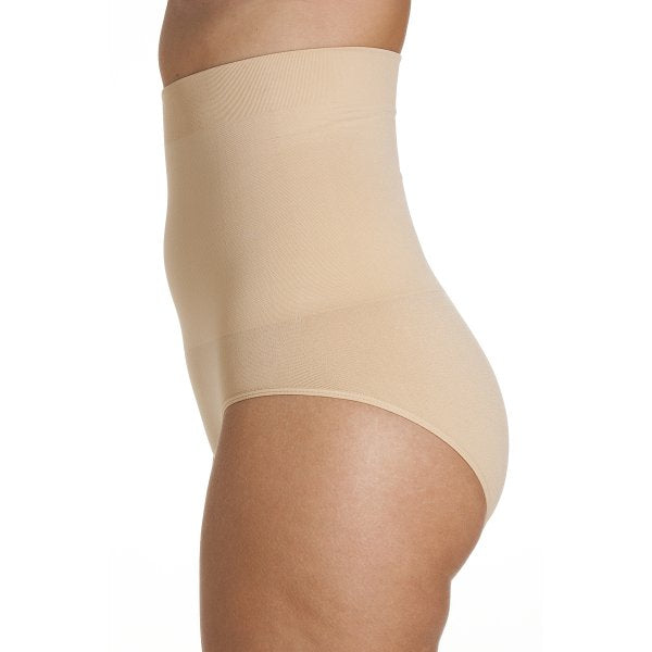 Womens Beige Seamfree Shapewear Comfort Hi Waisted Control Brief
