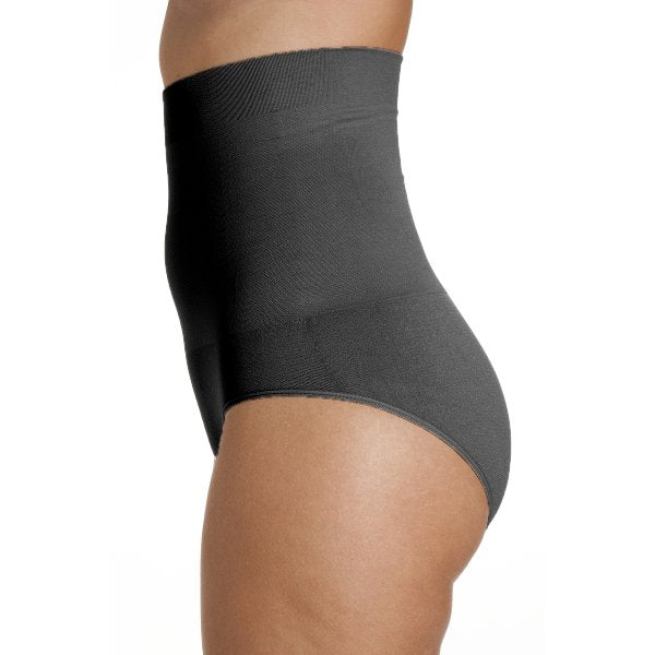Womens Black Seamfree Shapewear Comfort Hi Waisted Control Brief