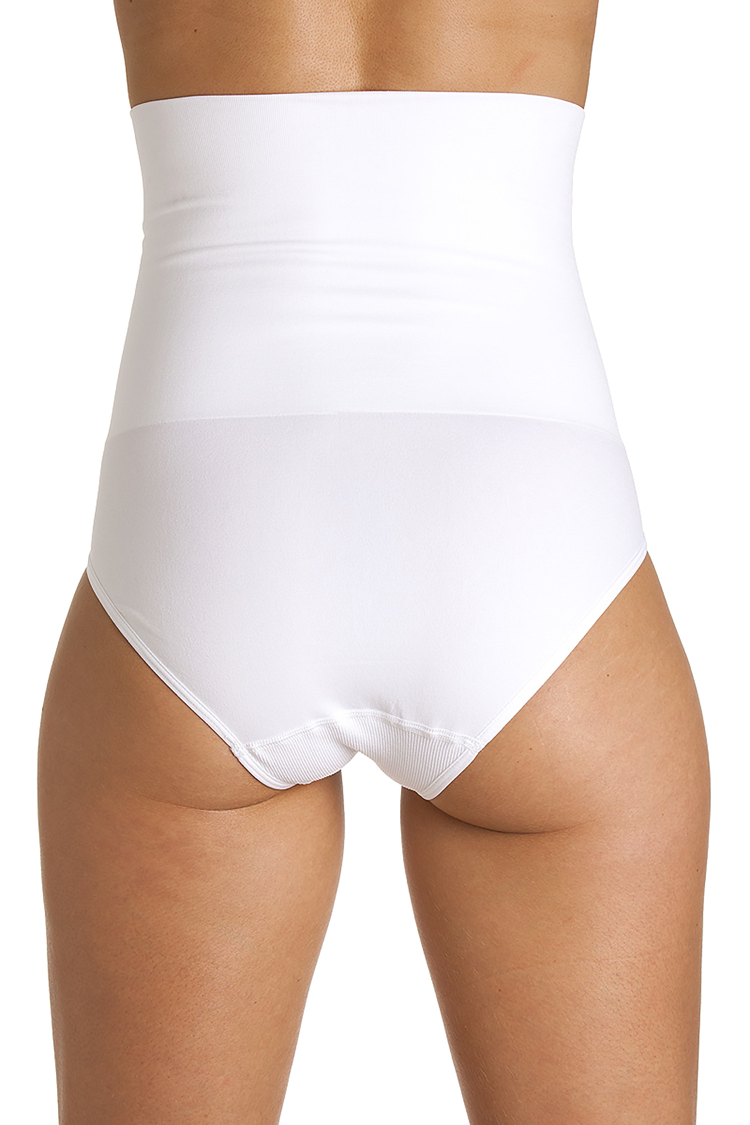 Womens White Seamfree Shapewear Comfort Hi Waisted Control Brief