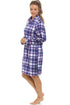 Purple & Navy Checkered Fleece Button Front Nightshirt