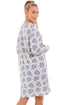 Blue Floral And Leaf Lightweight White Nightdress