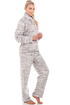 Womens Supersoft Fleece Marble Grey Pyjama