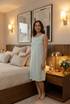 Camille Womens Classic 100% Organic Cotton Sleeveless Nightdress