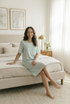 Camille Womens Classic 100% Organic Cotton Short Sleeve Nightdress