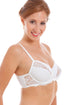 Womens White Floral Lace Non Padded Underwired Bra