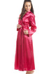 Womens Fuchsia Pink Luxury Satin Dressing Gown