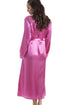 Womens Pink Luxury Satin Dressing Gown