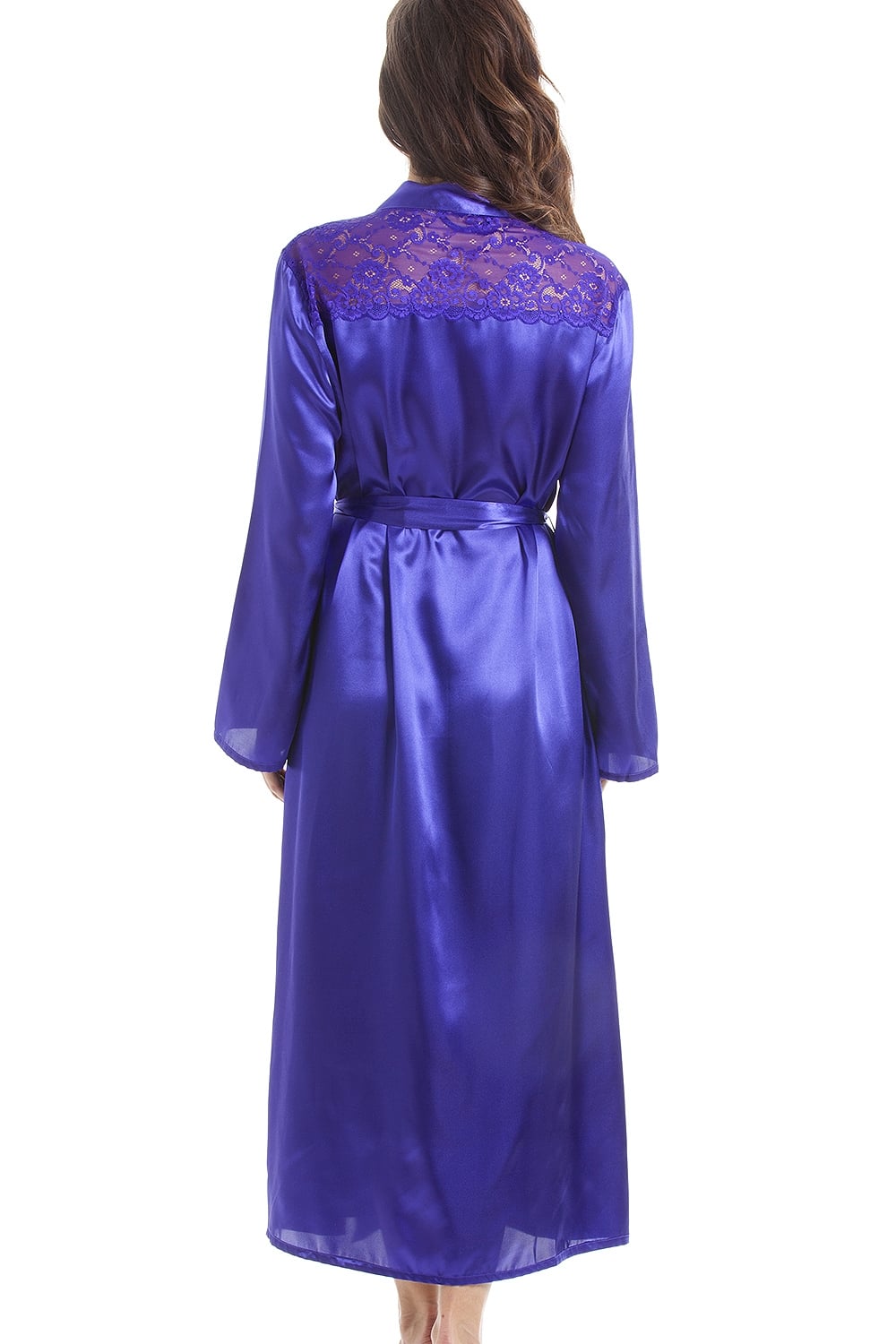 Womens Purple Luxury Satin Dressing Gown