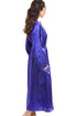 Womens Purple Luxury Satin Dressing Gown