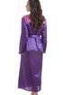 Purple with Pink Polka Dot Luxury Satin Dressing Gown