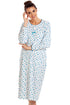 Womens 100% Cotton Long Sleeved Floral Nightdress