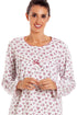 Womens 100% Cotton Long Sleeved Floral Nightdress