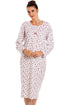 Womens 100% Cotton Long Sleeved Floral Nightdress