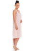 Womens Light Pink Knee Length Chiffon Chemise