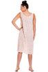 Womens Light Pink Knee Length Chiffon Chemise