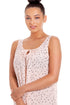 Womens Light Pink Knee Length Chiffon Chemise