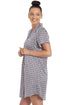 Camille Womens Floral Navy Printed Satin Nightshirt