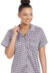 Camille Womens Floral Navy Printed Satin Nightshirt