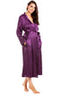 Camille Womens Purple Long Satin Wraps