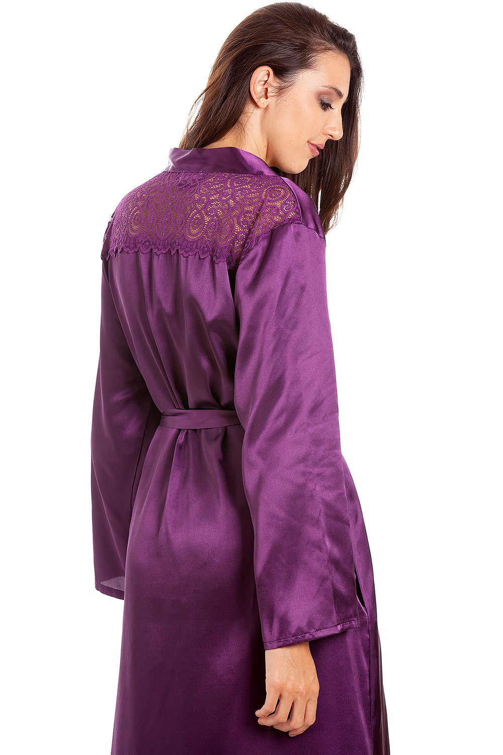 Camille Womens Purple Long Satin Wraps