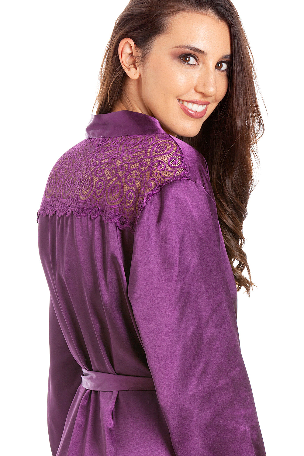 Camille Womens Purple Long Satin Wraps